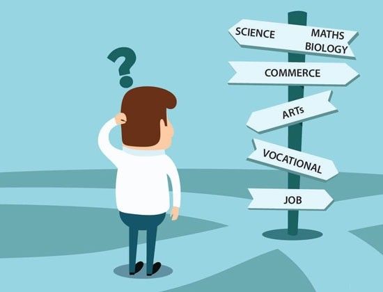 Confused student choosing between different career paths